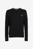 Black Fred Perry Classic V-Neck Jumper