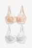 Black/White DD+ Lace Bras 2 Pack, Pad Balcony