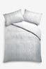 Silver Luxe Diamond Jacquard Duvet Cover and Pillowcase Set