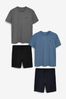 Black/Grey Pyjamas Set 2 Pack, Shorts