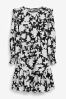 Black/White Spot Mini Tea Dress