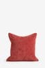 Terracotta Red Soft Velour Cushion, Small Square