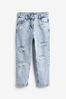 Mid Blue Denim Distressed Mom Jeans (3-16yrs)