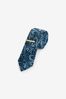 Blue Navy/Pink Paisley Pattern Tie And Tie Clip, Regular