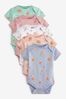 Pastel Flowers 5 Pack Short Sleeve Baby Bodysuits (0mths-3yrs)