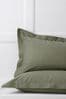 Green Olive Set of 2 Cotton Rich Pillowcases