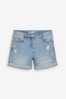 <span>Hellblau gestreift</span> - Boyshorts aus Denim, Regular/Langgröße