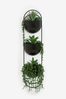 <span>Schwarz</span> - Bronx Blumenhängegestell mit Kunstpflanzen