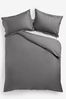 Charcoal Grey Oxford Edge Cotton Rich Duvet Cover and Pillowcase Set, Oxford