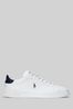 White/Green Polo Ralph Lauren Heritage Court Leather Logo Trainers