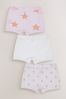 White/Pink 3 Pack Kind To Skin Shorts (1.5-12yrs)