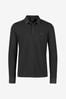 Navy Armani Exchange Long Sleeve Polo Shirt