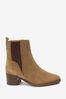 Black Snake Effect Forever Comfort® Leather Block Heel Chelsea Boots