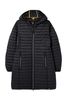 Joules Black Snug Long Packable Coat