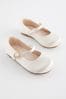 White Mary Jane Bridesmaid Occasion Shoes, Wide Fit (G)