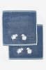 Blue Set of 2 Puffin Face Cloths