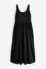 Black Summer Poplin Dress, Petite
