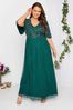 Yours Curve Luxe Embellished Angel Sleeve Maxi Dress