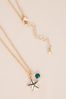 Gold Tone January Birthstone Necklace