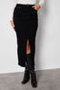 Black Threadbare Denim Maxi Skirt