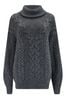 Grey Pour Moi Alice Chunky Cable Knit Rollneck Knit Jumper
