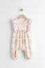 Pink Floral Baby Woven Jumpsuit (0mths-3yrs)