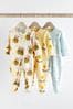 Blue/Yellow Two Way Zip Baby Sleespuits 3 Pack (0mths-2yrs)