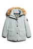 Blue Superdry Everest Faux Fur Hooded Parka Coat