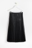Oliver Bonas Faux Leather Pleated Midi Black Skirt