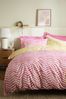Pink/White Stripe Duvet Cover and Pillowcase Set
