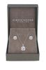 Simply Silver Sterling Silver 925 Halo Square Solitaire Matching Jewellery Set - Gift Boxed