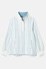 Cream & Navy Striped Joules Burnham Funnel Neck Quarter Zip Sweatshirt