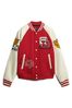 Red Superdry College Varsity Patched Bomber Jacket