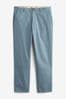 Blue Stretch Chino Trousers, Straight Fit