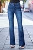 Sosandar Plait Detail Kickflare Jeans