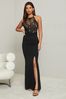 Lipsy Applique Halter Maxi Dress