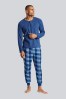 Blue Loungeable Checked Fleece Pyjama Set