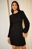 Friends Like These Knit Soft Touch Ruched Long Sleeve Mini Dress