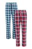 Threadbare 2 Pack Check Cotton Pyjama Trousers