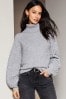 Grey Lipsy Honeycomb Roll Neck Knitted Jumper