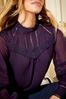 Black Friends Like These Long Sleeve Lace High Neck Victorianna Blouse