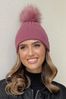 Berry Red Lipsy Super Soft Ribbed Bobble Hat