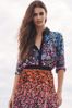 <span>Schwarz</span> - Mary Katrantzou x Lipsy Floral Printed Chiffon Shirt, Regular