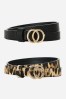 Black Lipsy Two Pack Double Ring Belt
