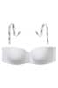 Optic White Cotton Logo Victoria's Secret PINK Bra, Strapless Multiway Push Up