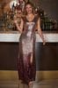 Natural Sosandar Sequin Maxi Dress