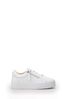 White Moda In Pelle Abbiy Chunky Slab Sole Side Zip Lace Up Trainers