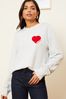 Grey Heart Love & Roses Jersey Sweatshirt