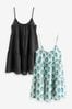 Blue Print & Black Mini Summer Dresses 2 Per Pack