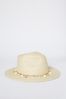 Taupe Brown Neutral Lipsy Straw Fedora Hat